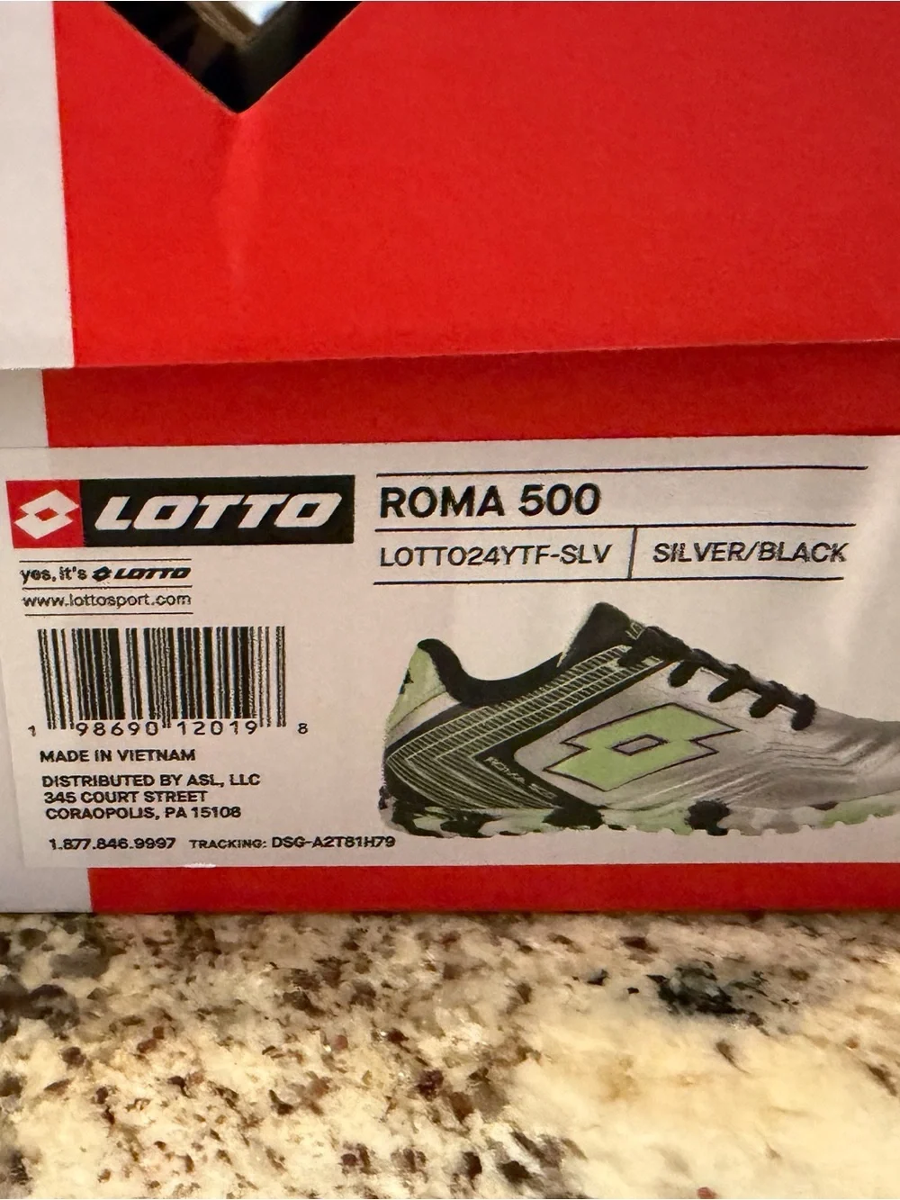 Indoor Turf Soccer Cleats LOTTO Kids Roma 500 Soccer Shoes - Sz 2 (kids / youth)